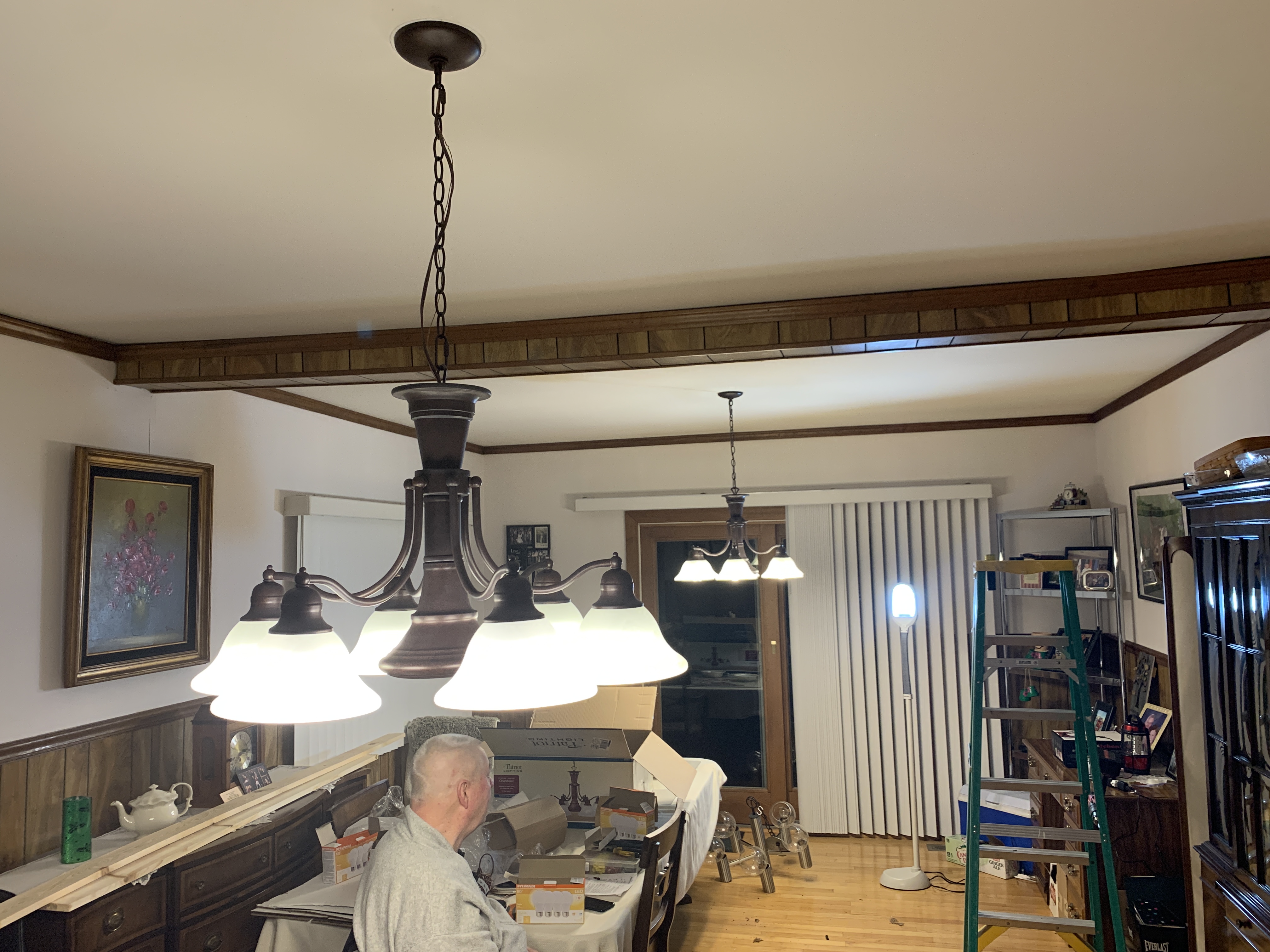Chandelier installation by A.C. Electric
